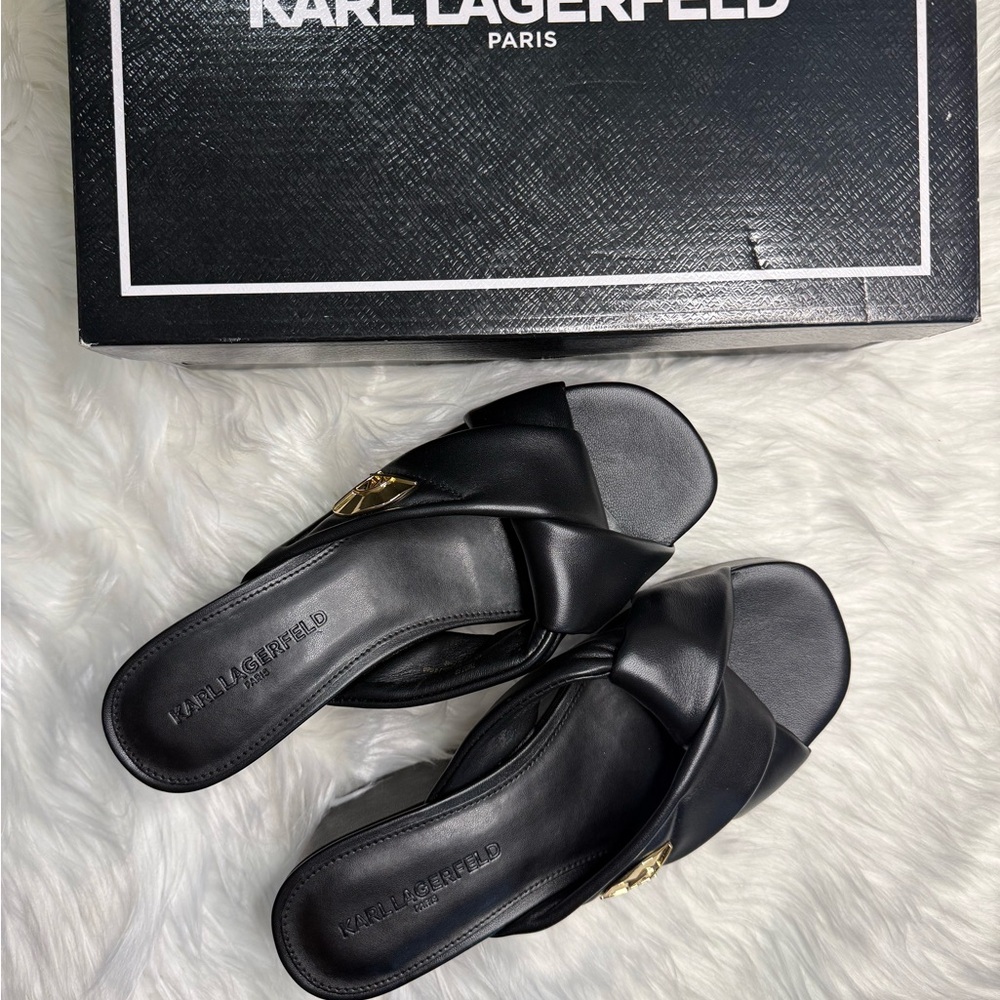 Karl Lagerfeld Black Textured Logo Shoe Box